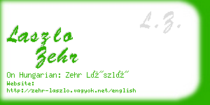 laszlo zehr business card